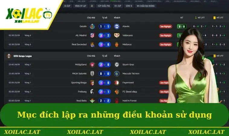 Mục đích lập ra những điều khoản sử dụng XOILAC